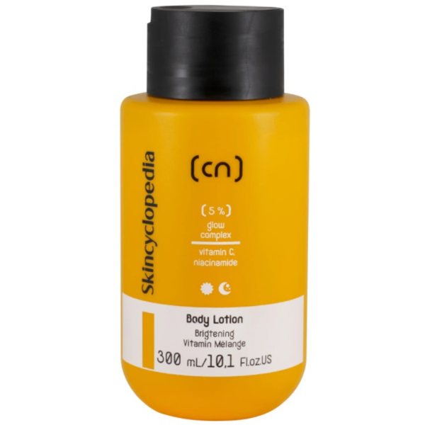 Skincyclopedia Body Lotion Brightening Vitamin Melange kūno losjonas su 5% švytėjimo kompleksu, vit. C, niacinamido ir vit. E, 300 ml