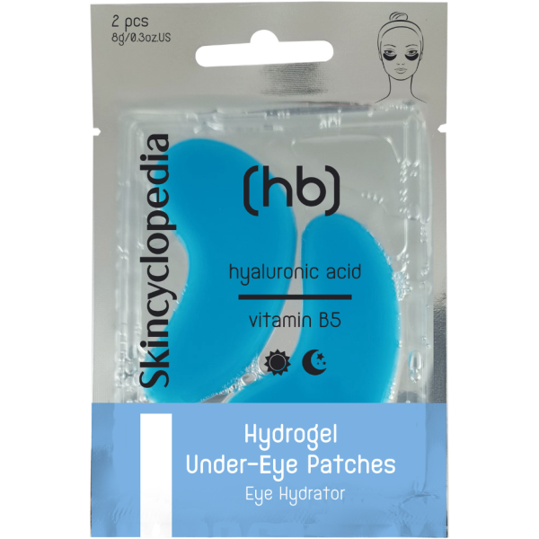 Skincyclopedia Hydrogel Under-Eye Patches Eye Hydrator gelinės paakių kaukės su hialurono rūgštimi, vit.B, niacinamidu, keramidais ir kolagenu, 2 vnt.