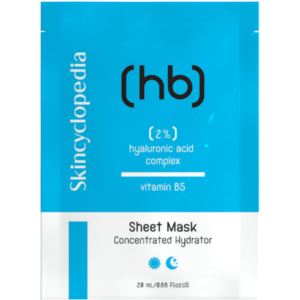 Skincyclopedia Sheet Mask Concentrated Hydrator drėkinamoji lakštinė veido kaukė su hialurono rūgštimi ir vit.B, 1 vnt.