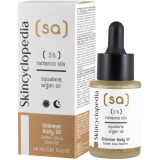 Skincyclopedia Shimmer Body Oil blizgesio suteikiantis kūno aliejus su 5% spindesį skatinančiais aliejais,skvalenu, arganų aliejumi ir aukso dalelėmis, 30 ml