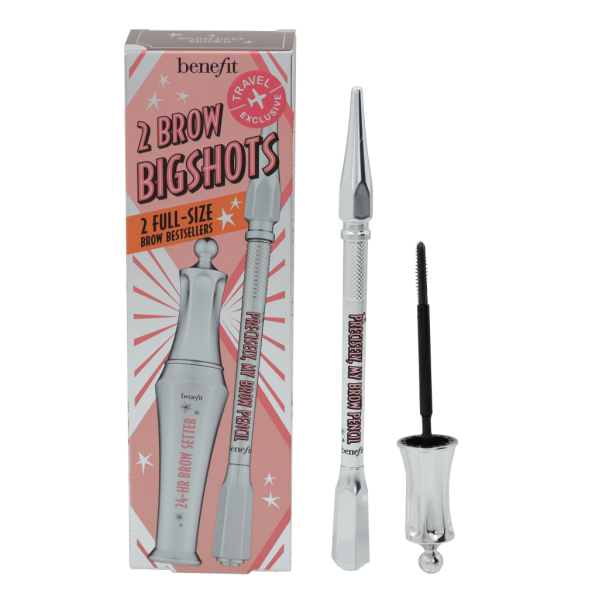 Benefit 2 Brow Bigshots Duo Set antakių priežiūros rinkinys (Precisely, My Brow pieštukas 4 Warm Deep Brown 0,08 g + 24H Brow Setter antakių gelis, 7 ml)