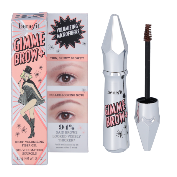 Benefit Gimme Brow+ Brow-Volumizing Fiber Gel antakių gelis, atspalvis: 3.5 Warm Auburn, 3 g