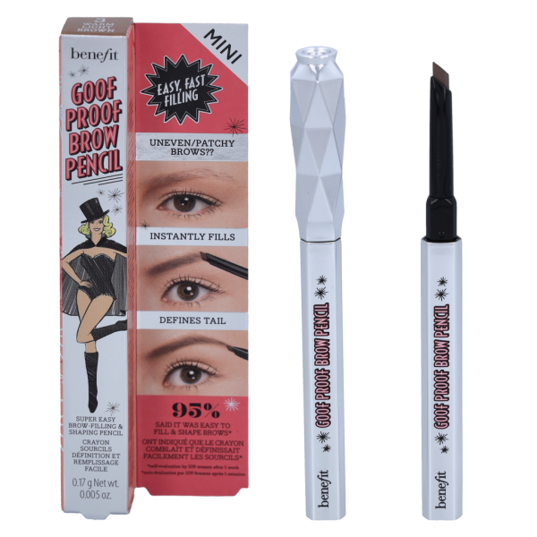 Benefit Goof Proof Mini Brow Shaping Pencil antakių pieštukas, atspalvis: 03 Warm Light Brown, 0.17 g