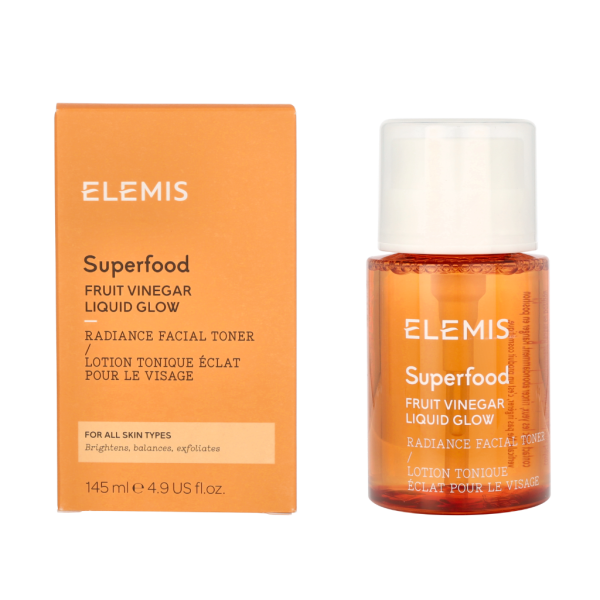 Elemis Superfood Fruit Vinegar Liquid Glow valomasis tonikas su AHA rūgštimis, 145 ml