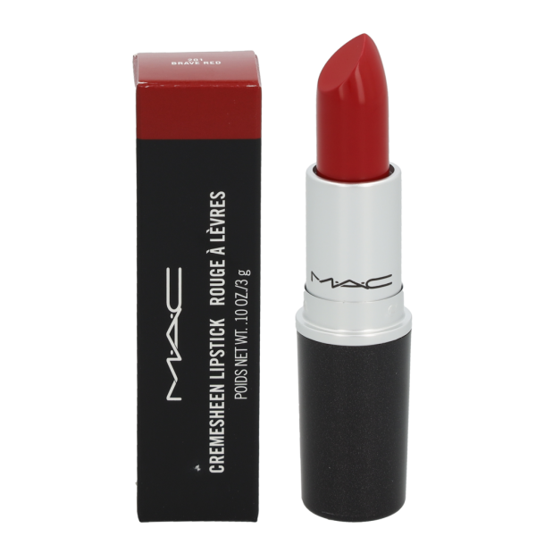 MAC Cremesheen Lipstick lūpų dažai, atspalvis: 201 Brave Red, 3 g