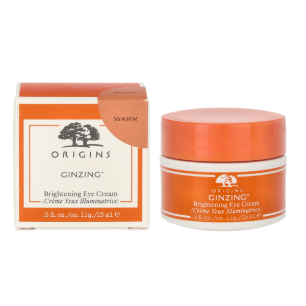 Origins Ginzing Brightening Eye Cream skaistinamasis kremas paburkusiems ir tamsiems paakiams, atspalvis: Warm, 15 ml