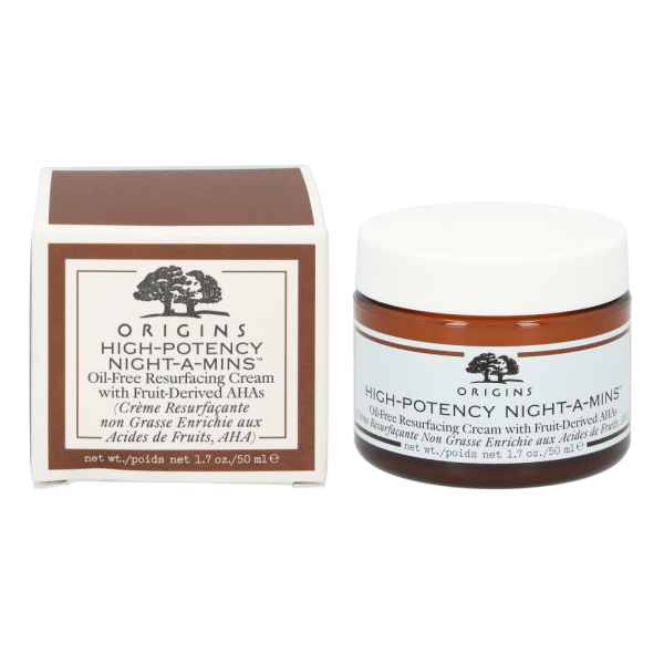 Origins High-Potency Night-A-Mins Resurfacing Cream With Fruit-Derived AHAs regeneruojamasis naktinis kremas odos tankiui atkurti, 50 ml