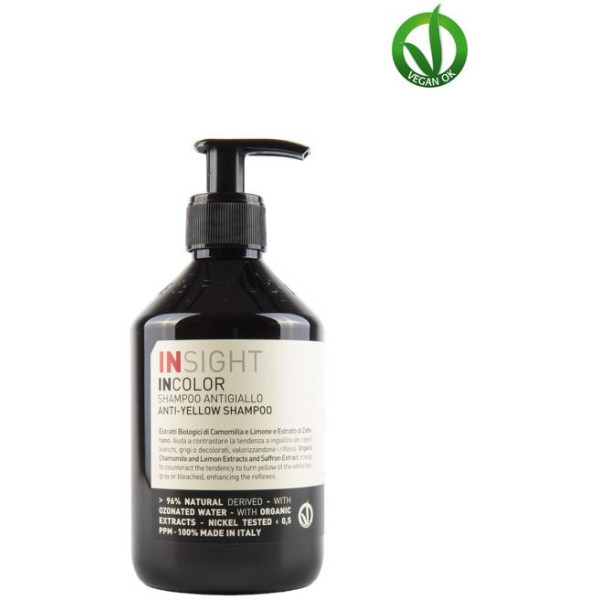 Insight Professional INC106 INSIGHT INCOLOR ANTI-YELLOW Geltonus atspalvius neutralizuojantis šampūnas, 400 ml