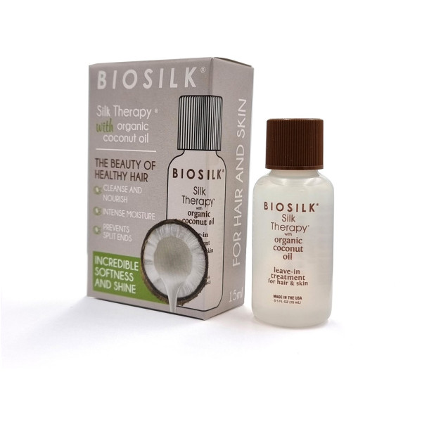 Biosilk plaukų šilkas "Silk therapy with coconut oil", 15 ml
