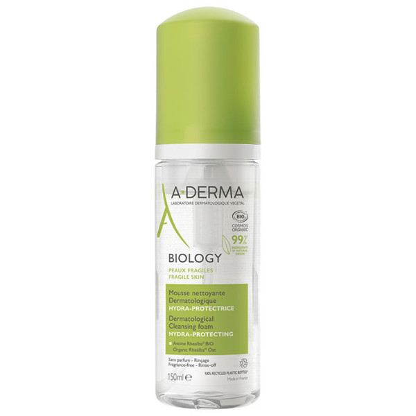A Derma Biology Hydra-protective Dermatological Cleansing Mousse drėkinamosios dermatologinės valomosios putos, 150 ml