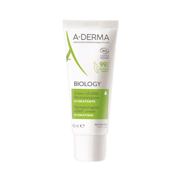 A-Derma Biology Light Moisturising Cream drėkinantis veido kremas, 40 ml