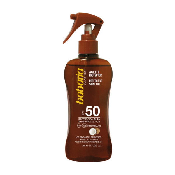Babaria Coconut Protective Sun Oil SPF 50, apsauginis aliejus nuo saulės, 200 ml