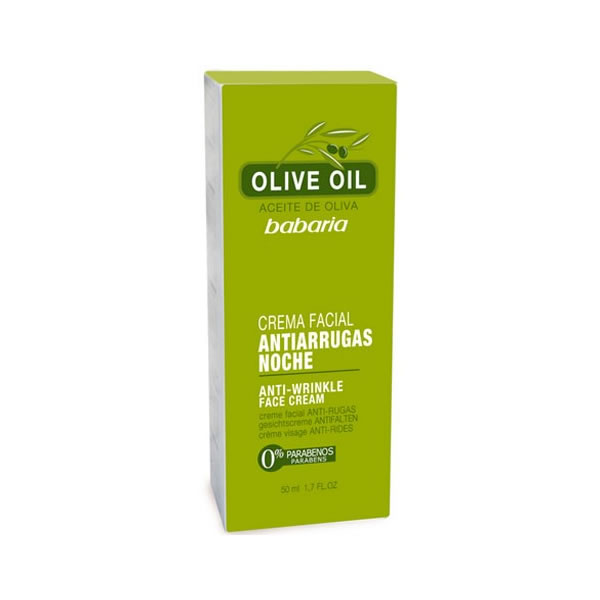 Babaria Olive Oil Anti Wrinkle Night Face Cream naktinis veido kremas nuo raukšlių, 50 ml