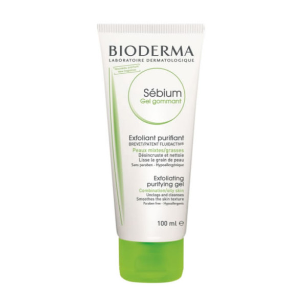 Bioderma Sébium Gel Gommant Exfoliating Purifying Gel veido odos šveitiklis, riebiai, mišriai, į spuogus linkusiai odai, 100 ml