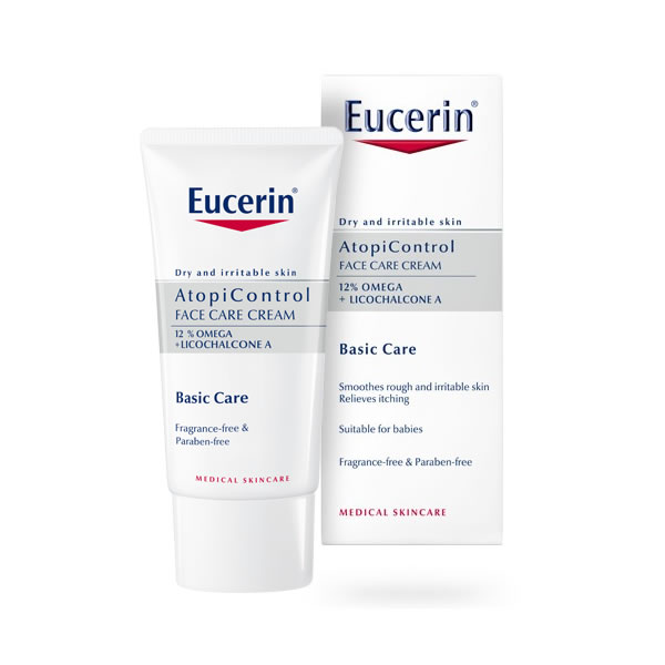 Eucerin Atopicontrol Face Care Cream Dry and Irritated Skin kremas sausai ir dirgliai odai, 50 ml