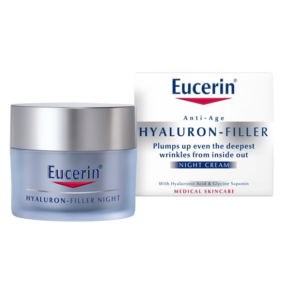 Eucerin Hyaluron Filler Night Cream drėkinamasis naktinis veido kremas, 50 ml