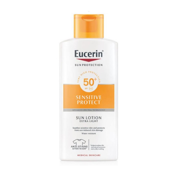 Eucerin Sensitive Protect Sun Lotion Extra Light SPF 50+ apsauginis losjonas nuo saulės, 400 ml