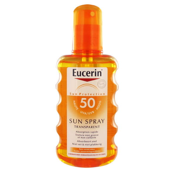 Eucerin Sun Protection Sensitive Protect SPF 50+  Transparent Spray apsauginis purškiklis nuo saulės, 200 ml