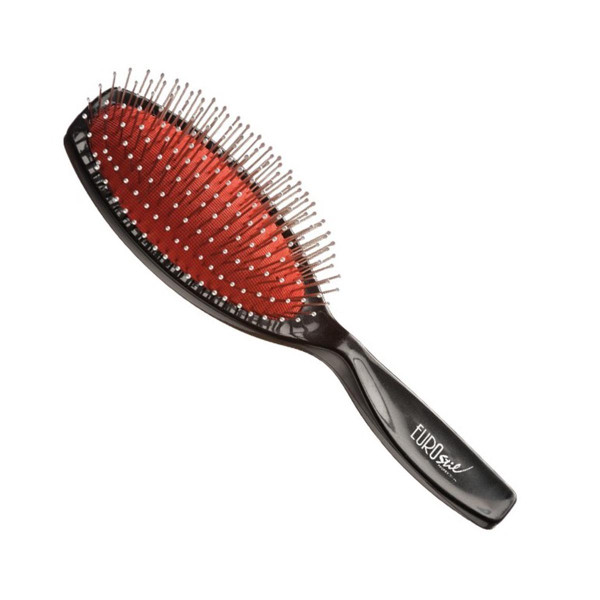 Eurostil Brush Gusset Pua Bola Medium plaukų šepetys, 1 vnt., juodas