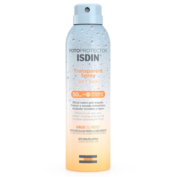 Isdin Fotoprotector Wet Skin Spray Transparent SPF 50+ apsauginis purškiklis nuo saulės, 100 ml