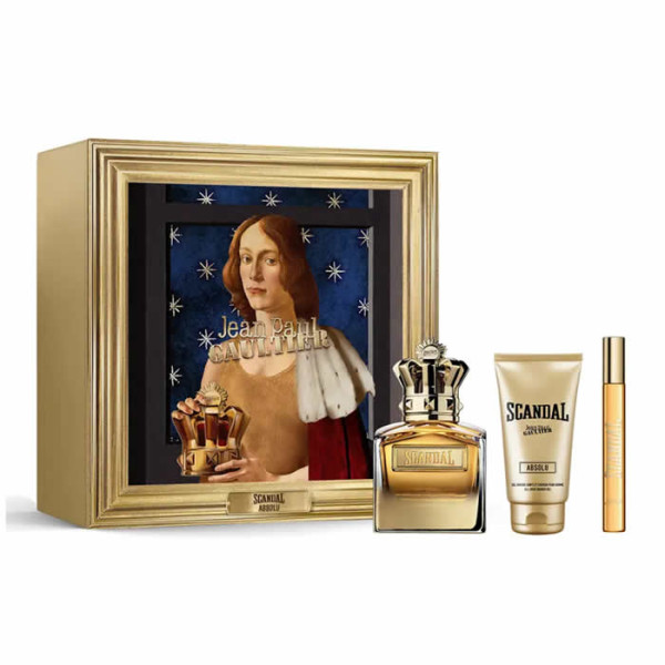 Jean Paul Gaultier Scandal Absolu Parfum Concentré Pour Homme rinkinys vyrams (PP kvepalai, 100 ml + dušo želė, 75 ml + PP kvepalai, 10 ml)