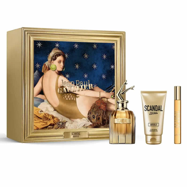 Jean Paul Gaultier Scandal Absolu Parfum Concentré rinkinys moterims (PP kvepalai, 80 ml + kūno losjonas, 75 ml + PP kvepalai, 10 ml)