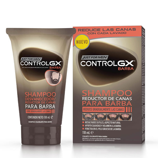 Just For Men Control GX Beard Gray Reducing Shampoo barzdos žilumą mažinantis šampūnas, 118 ml
