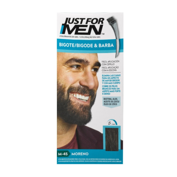 Just For Men Moustache And Beard ūsų ir barzdos dažai, atspalvis: M-45 Dark Brown, 28.4 g