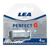 Lea Perfect 6 Blades + Diamond Blades pakaitinės skustuvo kasetės, 4 vnt.