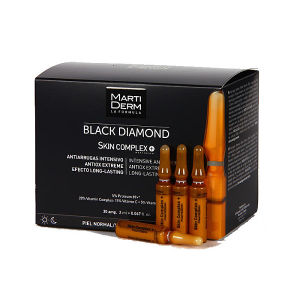 Martiderm Black Diamond Skin Complex Advanced veido ampulės su vitaminų ir antioksidantų kompleksu, 30 x 2 ml