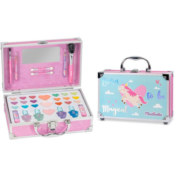 Martinelia Unicorn Perfect Traveller Glitter Case vaikiškos kosmetikos rinkinys lagaminėlyje