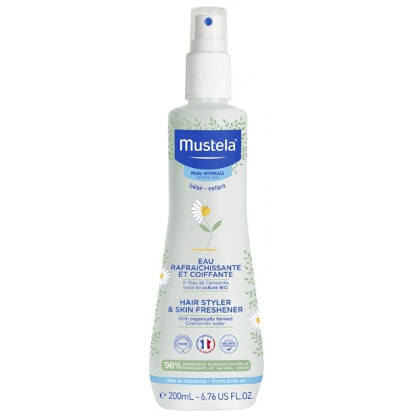  Mustela Bebe Hairstyler & Skin Freshener plaukų ir odos gaiviklis vaikams, 200 ml 