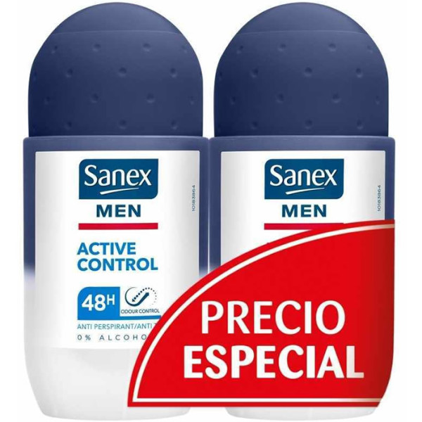 Sanex Men Active Control 48h Deodorant Roll On Duplo dezodorantas vyrams, 2 x 50 ml