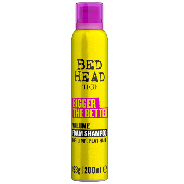 Tigi Bed Head Bigger The Better Volume Foam Shampoo apimties suteikiantis putų šampūnas ploniems ir ploniems plaukams, 200 ml