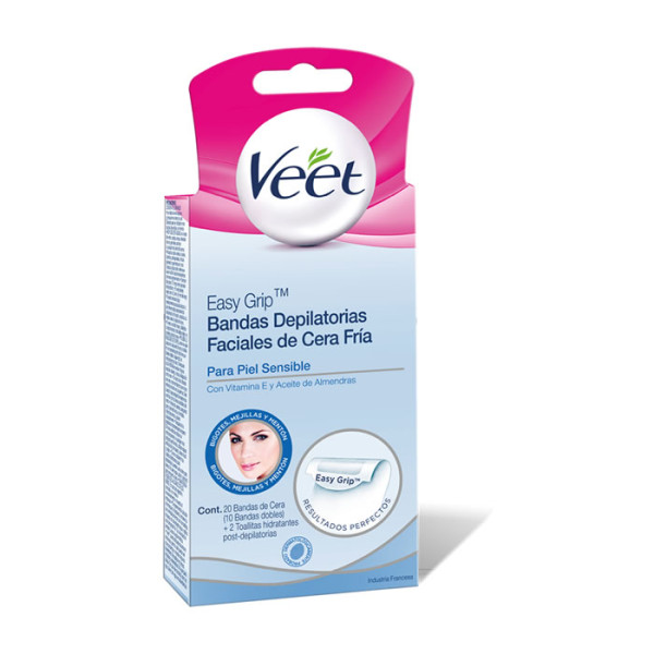 Veet Hair Removal Strips Sensitive Skin plaukelių šalinimo juostelės, 20 vnt.