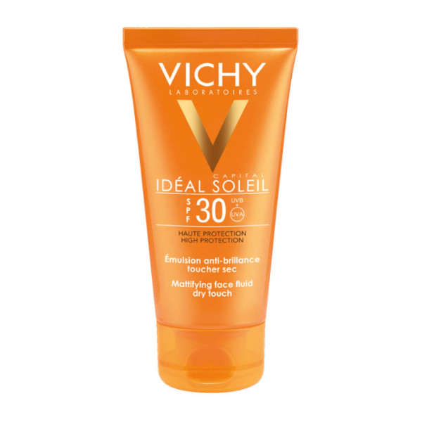 Vichy Ideal Soleil Mattifying Face Fluid Dry Touch SPF 30 apsauginis matinio efekto veido fluidas, 50 ml