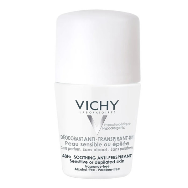 Vichy  48h Anti Perspirant Deodorant Roll On rutulinis dezodorantas jautriai ir sudirgusiai odai, 50 ml