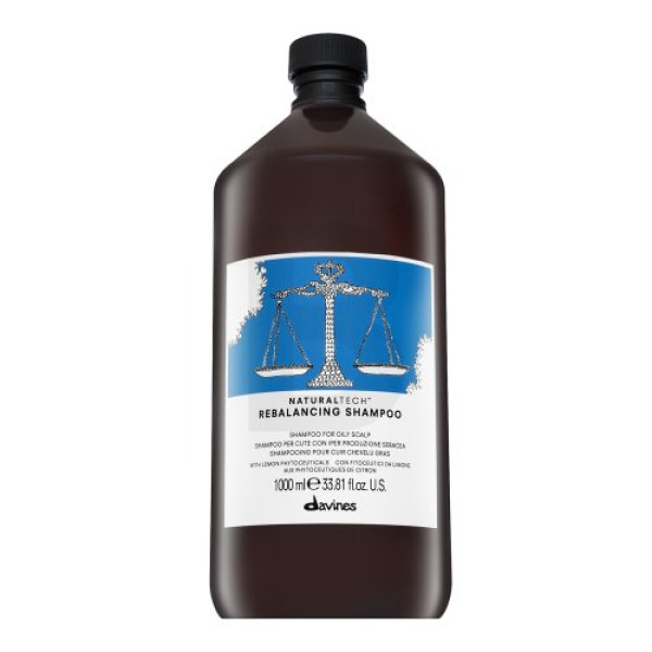 Davines NATURALTECH Rebalancing Shampoo šampūnas riebiai galvos odai ir plaukams, 1000 ml