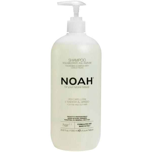 Noah 1.1. Thickening Shampoo With Citrus Fruits Šampūnas besiriebaluojantiems plaukams, 1000 ml