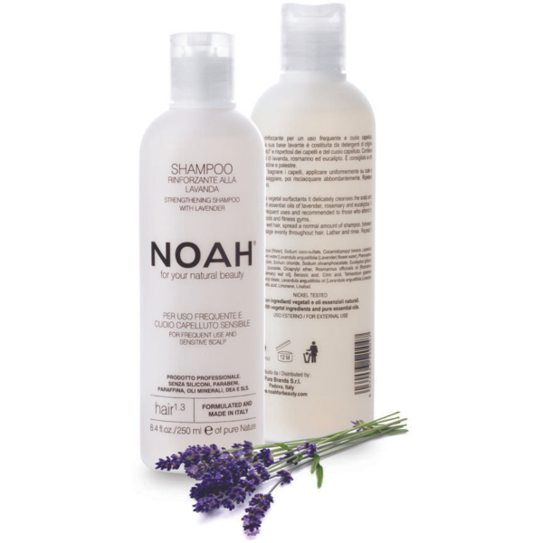 Noah 1.3. Strengthening Shampoo With Lavender Šampūnas kasdieniam naudojimui, jautriai galvos odai, 250 ml