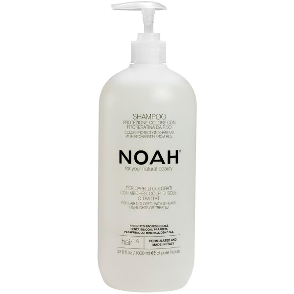 Noah 1.6. Color Protection Shampoo With Fitokeratine From Rice Šampūnas dažytiems ir sruogelėmis dažytiems plaukams, 1000 ml