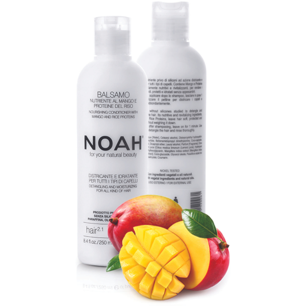 Noah 2.1. Nourishing Conditioner With Mango And Rice Proteins Maitinamasis balzamas lengvinantis plaukų iššukavimą, 250 ml