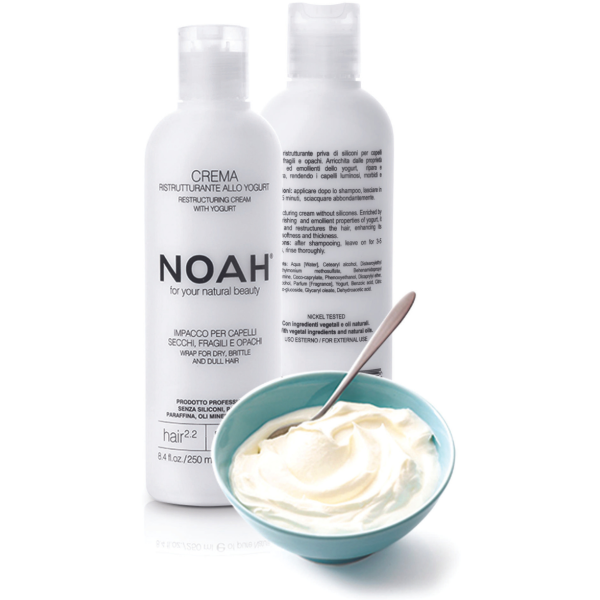 Noah 2.2. Restructuring Cream With Yogurt Atstatomoji kaukė sausiems ir pažeistiems plaukams, 250 ml