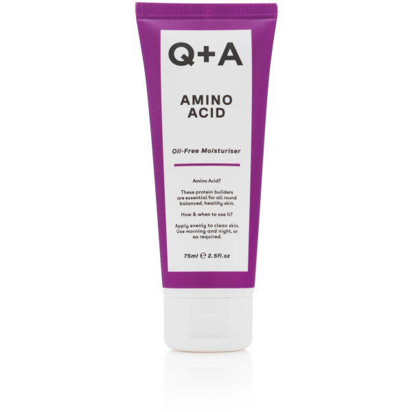 Q+A Amino Acid Oil-Free Moisturiser Bealiejinis drėkinamasis veido kremas su aminorūgštimis, 75 ml