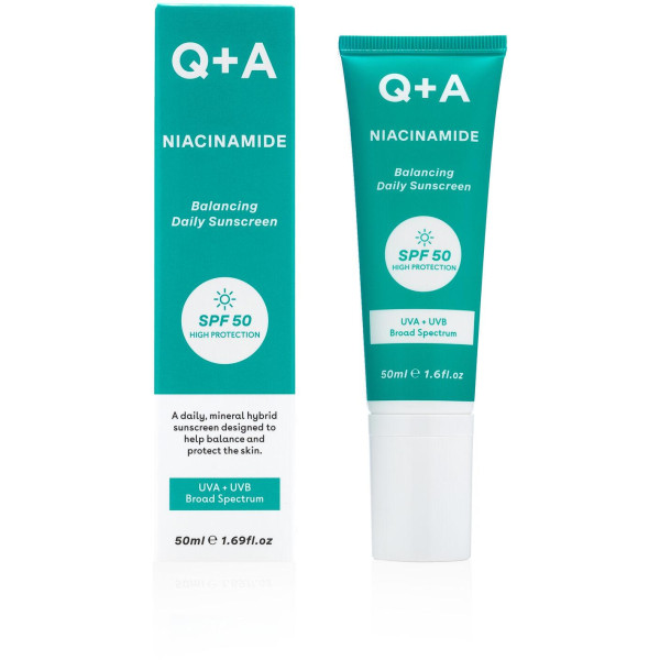 Q+A Niacinamide Balancing SPF50 Apsauginis kremas nuo saulės probleminei odai, 50 ml