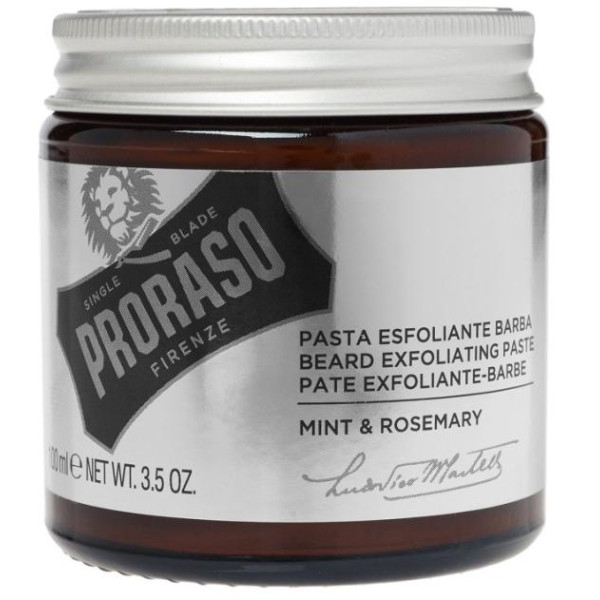 Proraso Beard Exfoliating Scrub Mėtų ir rozmarinų aromato barzdos šveitiklis, 100 ml