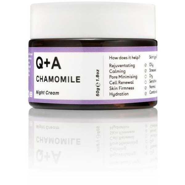 Q+A Chamomile Night Cream Raminamasis naktinis veido kremas, 50g