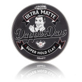 Dapper Dan Ultra Matte Super Hold Clay Itin stiprios fiksacijos matinis modeliavimo molis, 50 ml