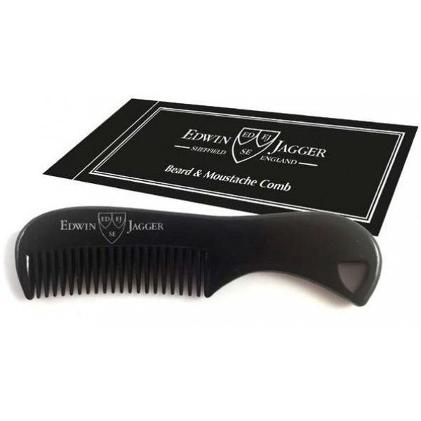 Edwin Jagger BMC06 Beard & Moustache Comb Barzdos ir ūsų šukos (juodos spalvos), 1 vnt.