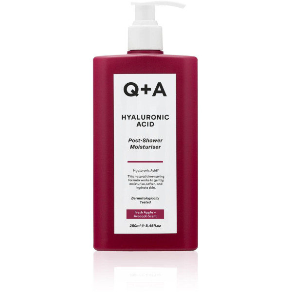 Q+A Hyaluronic Acid Post-Shower Moisturiser Drėkinamasis kūno kremas su hialurono rūgštimi, 250 ml